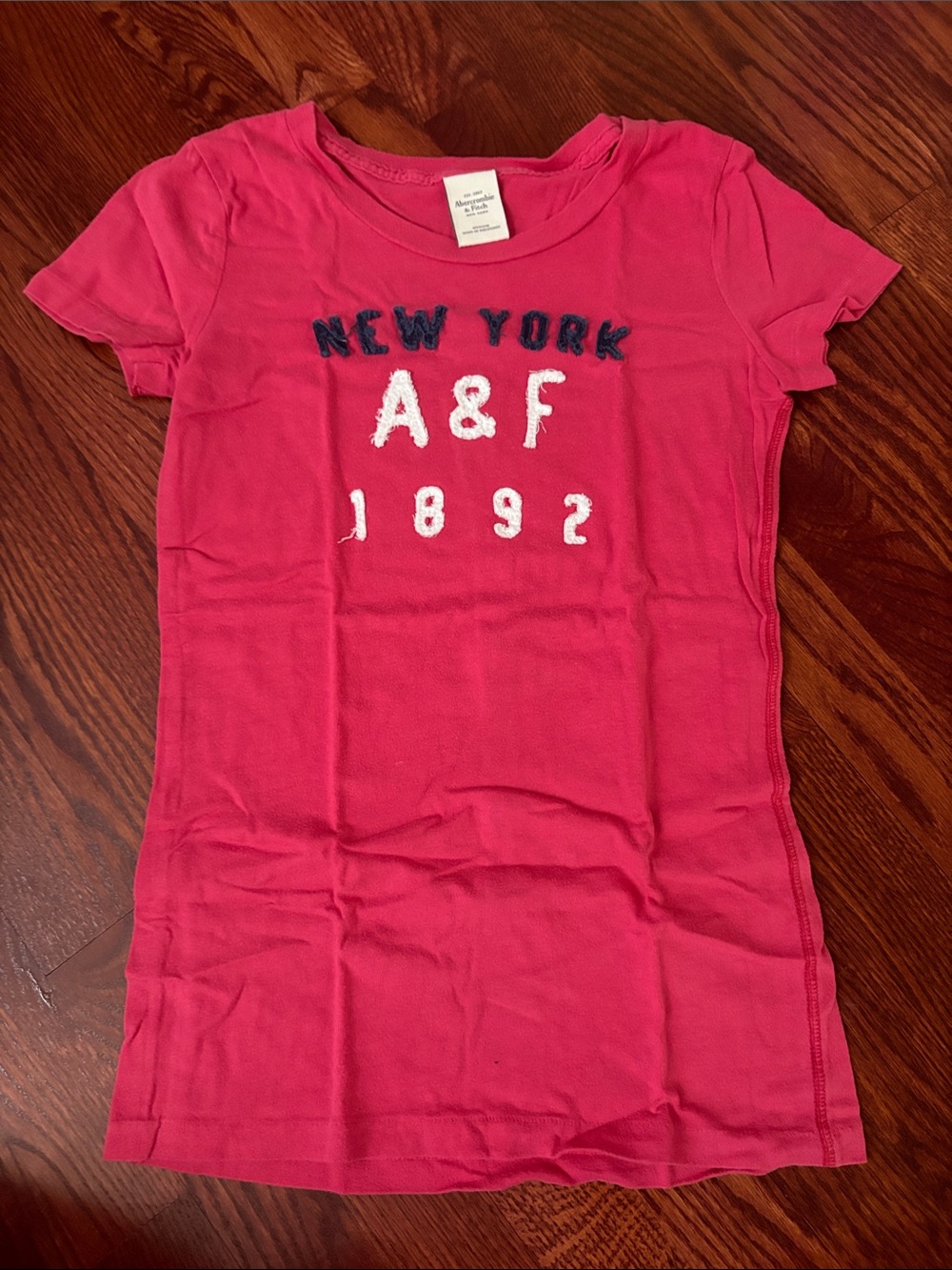 Abercrombie & Fitch Hot Pink Logo Short Sleeve Tee